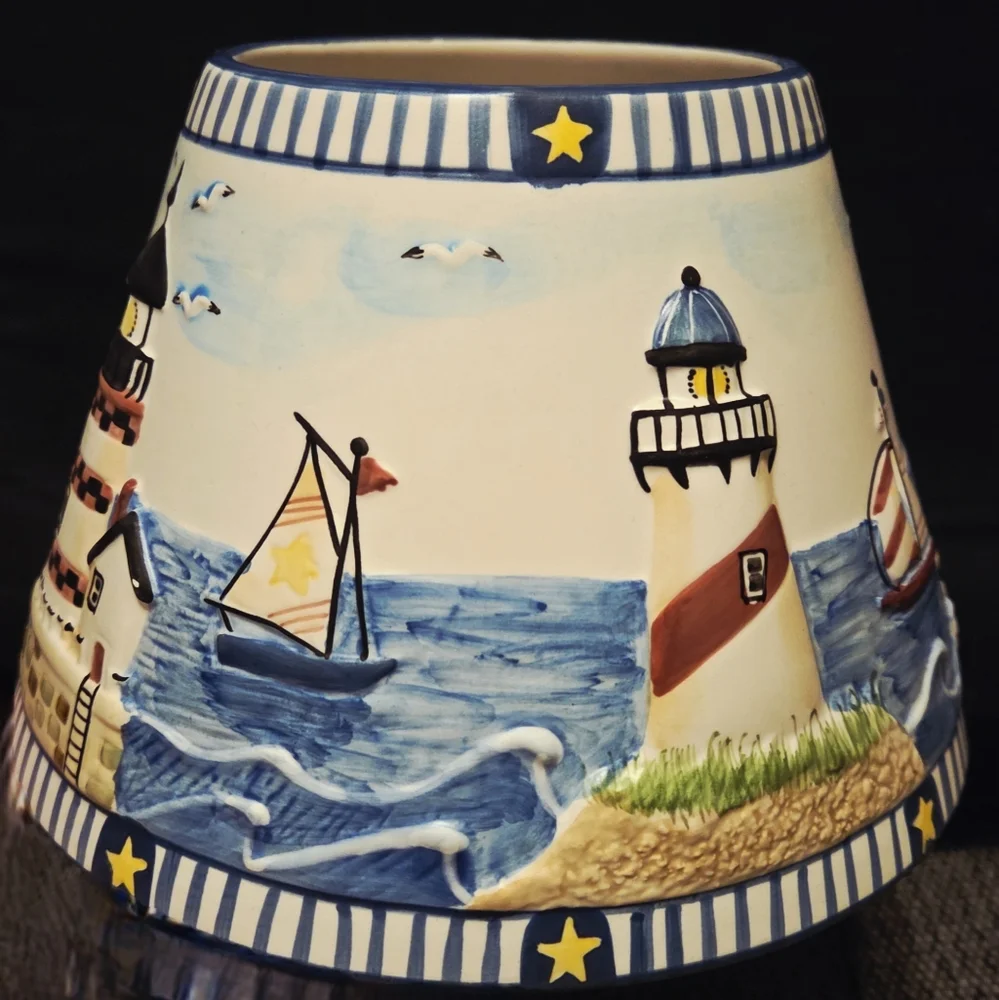 Ceramic Lighthouse Themed Yankee Candle Lamp